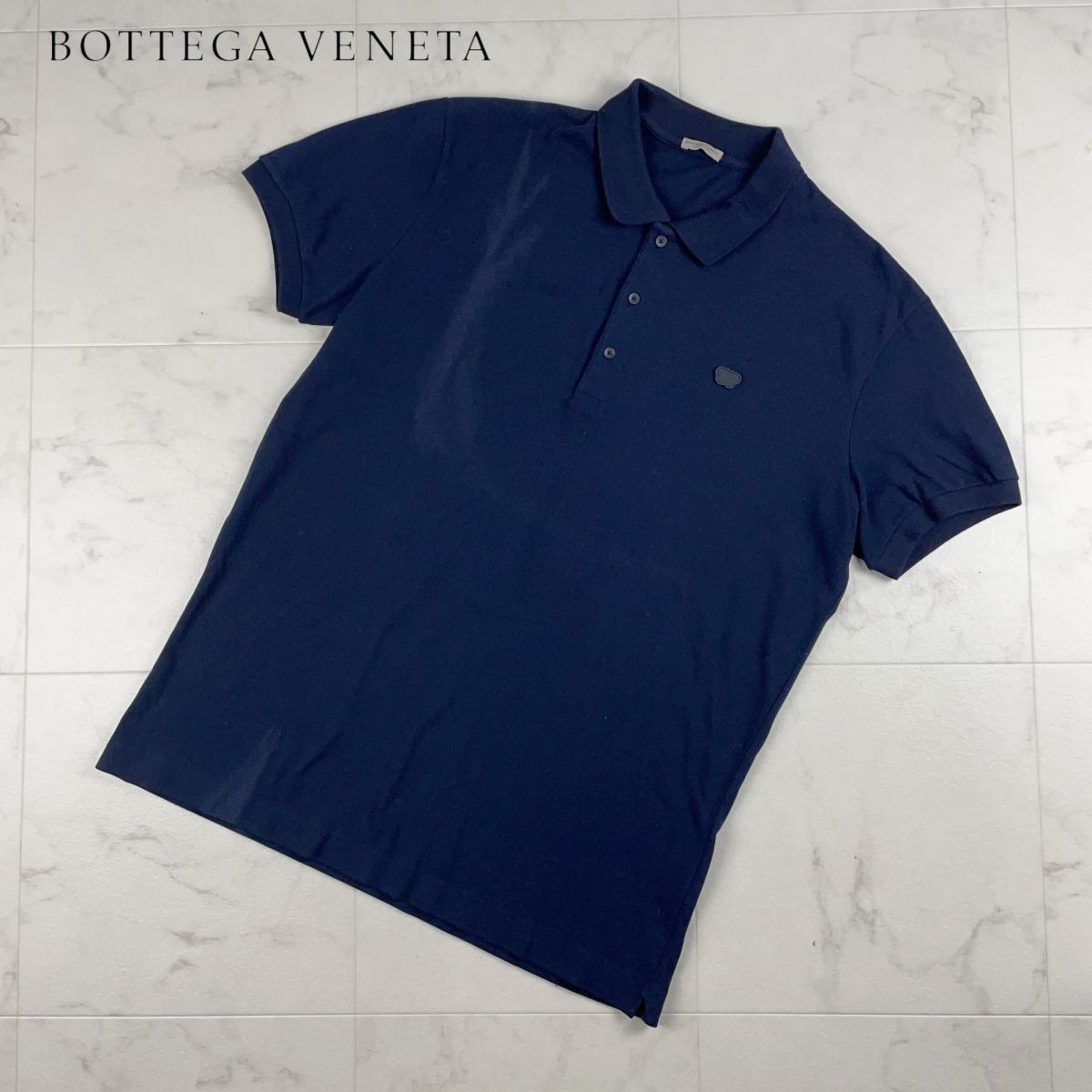 BOTTEGA VENETA ボッテガヴェネタ ポロシャツ トップス メンズ 黒 ブラック サイズ52*JC737の画像1