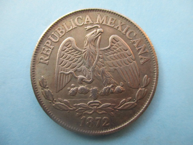 美品　メキシコの貿易銀　1872年_画像1