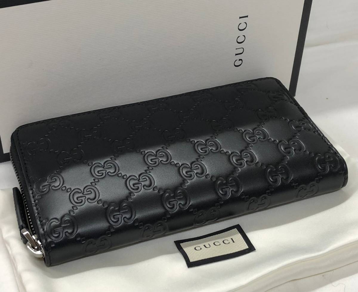 希少】GUCCI グッチ 財布 レディース 長財布 グッチシマ ブラック-