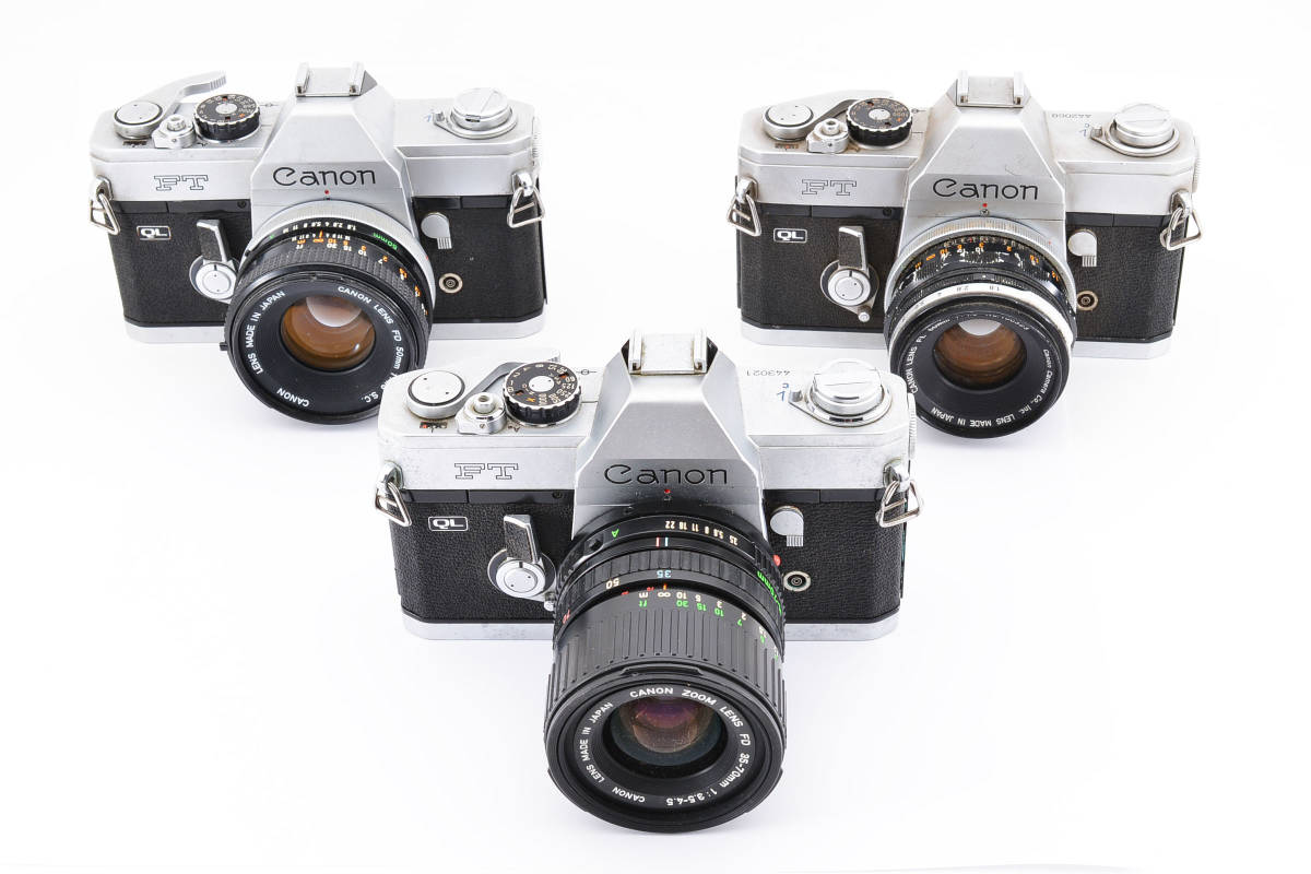 ★訳あり特上品★ キャノン CANON FT QL ×3個 + FD 50mm F1.8 /NEW FD 35-70mm /FL 50mm F1.8 ★3セットまとめ★ #0804 #100337 #0808_画像1