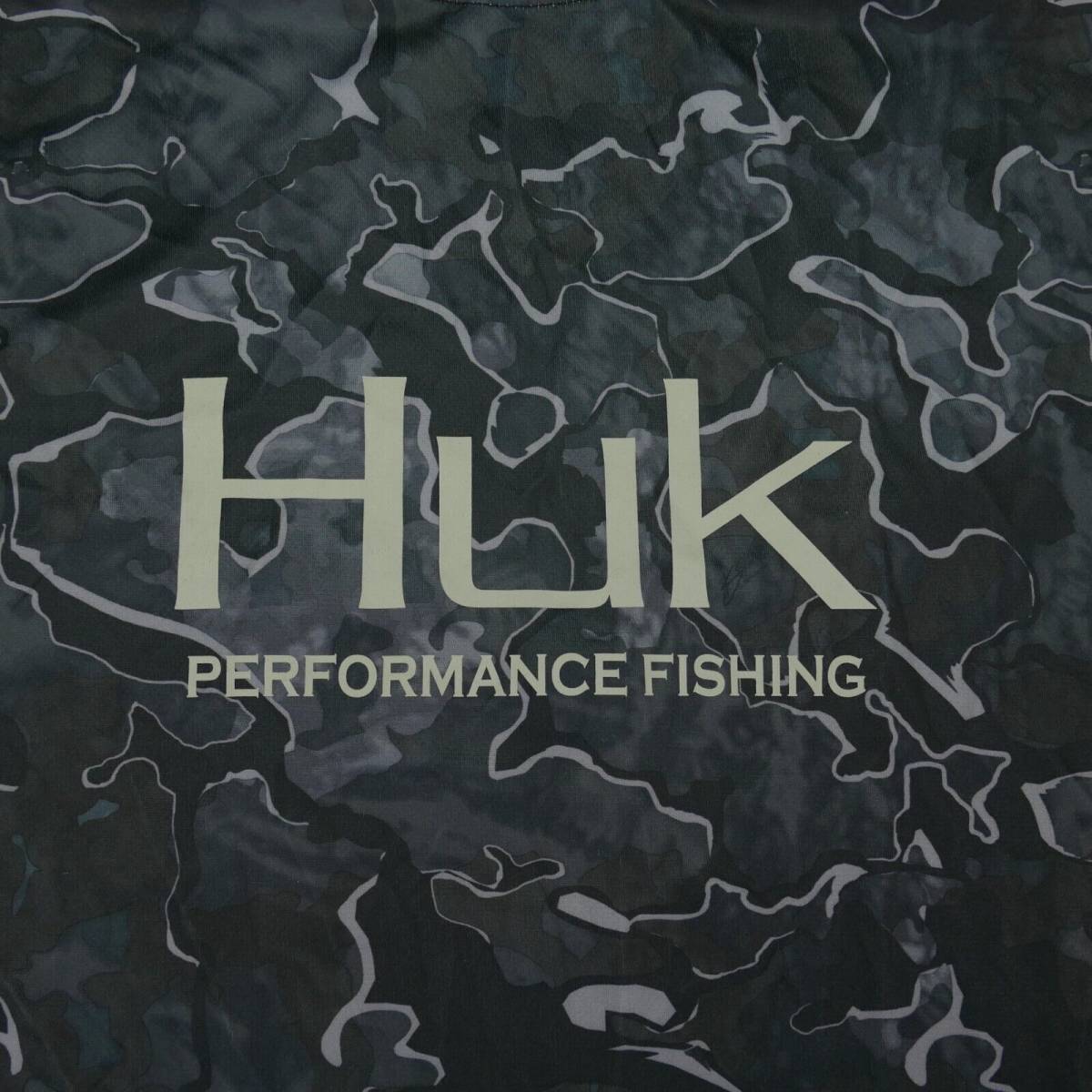 HUK Performance Fishing Shirt Hoodie Mens XL Black Camo
