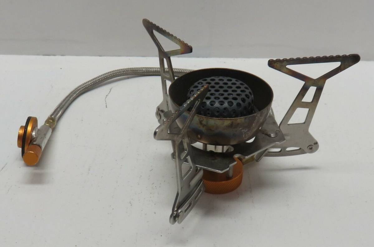Mini Square Camping Stove,compact folding, wind proof, Piezo Ignition, Use  with butane gas tank, Very Perfect for outdoor backpacking, picnics, hiking