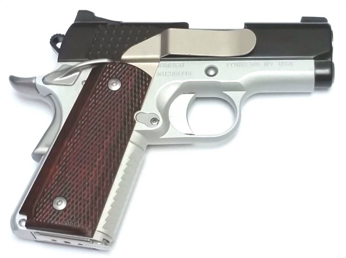 Clipdraw Belt Clip for 1911 Colt Compact Conceal Carry OM-S Silver Right IWB 海外 即決