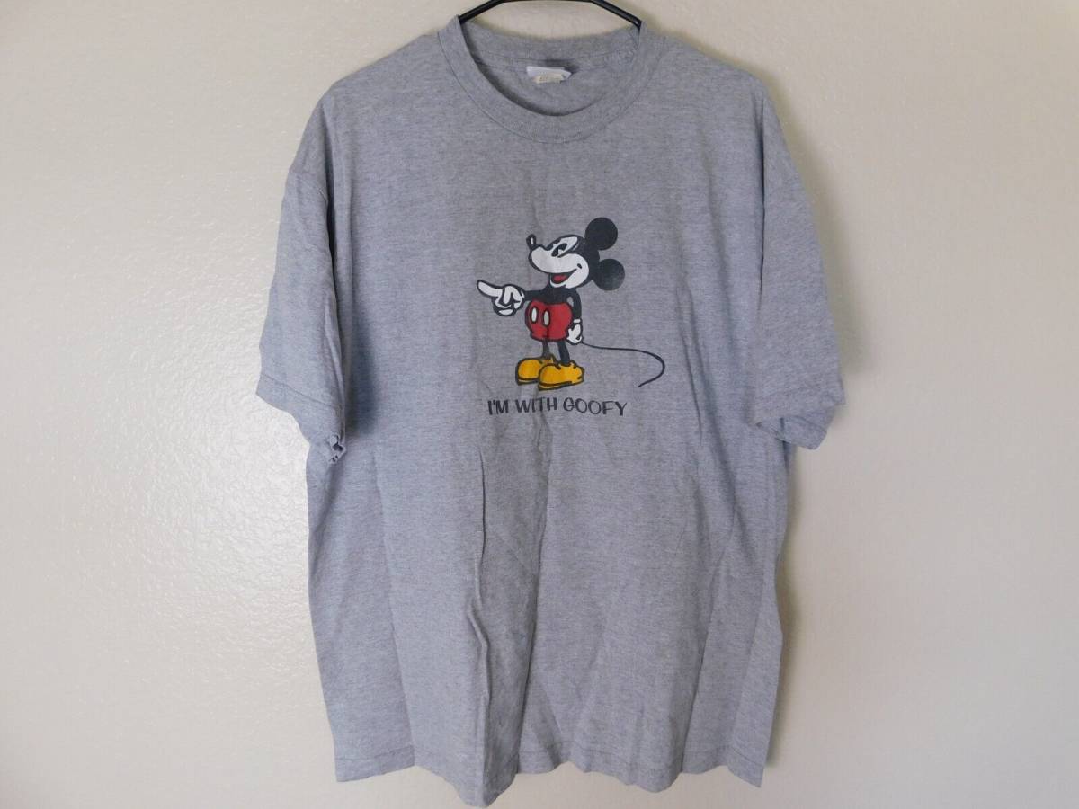 Vintage Disney Shirt Adult XL Mickey Mouse I´m With Goofy Gray