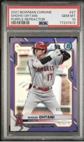 2021 Bowman Chrome Purple Refractor #27 Shohei Ohtani Angels/250