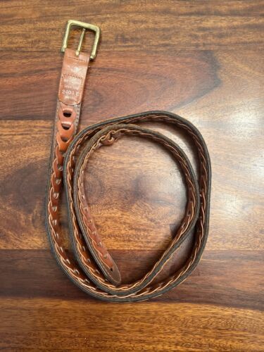 Dockers Mens Size 48 Brown Genuine Leather Link Belt TL 海外 即決