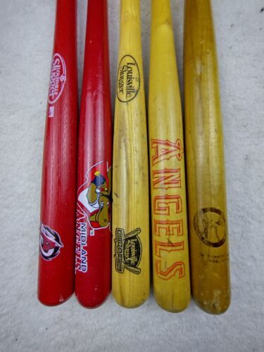 Lot Of 5 Major & Minor League Mini Wood Bats Louisville Slugger