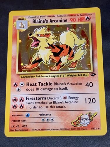 Pokemon Gym Challenge Blaine’s Arcanine 1/132 Holo 海外 即決