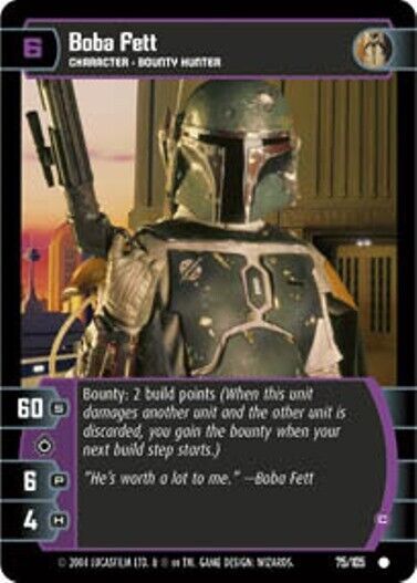 STAR WARS TCG WOTC ROGUES & SCOUNDRELS BOBA FETT (C) 75/105 GEM