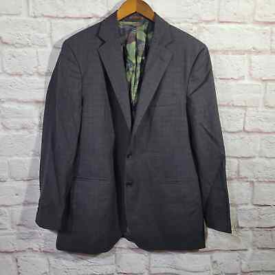 Etro Milano Black & Navy Blue Micro Plaid Blazer Suit Jacket 海外 即決