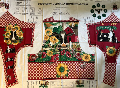 Concord´s American Homestead Vest Cotton Sew Fabric Panel Fits S