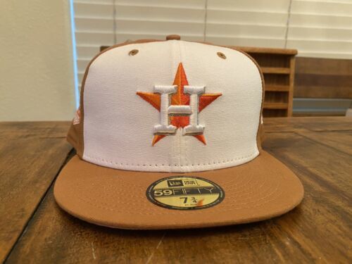 Houston Astros 50th Anniversary Canvas New Era Fitted Hat 7 3/4