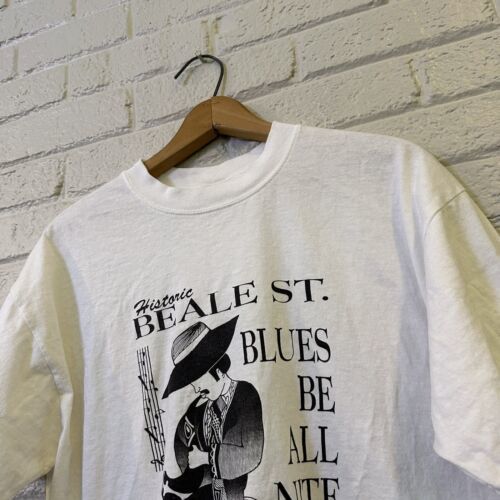 Elvis Memphis Beale Street Print T-Shirt Size L Vintage 海外 即決