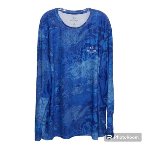 Realtree Fishing Shirt Men´s 3XL Long Sleeve Light Weight Blue