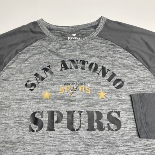 NBA San Antonio Spurs Player Issued Gray T-Shirt 2XL Long Sleeve