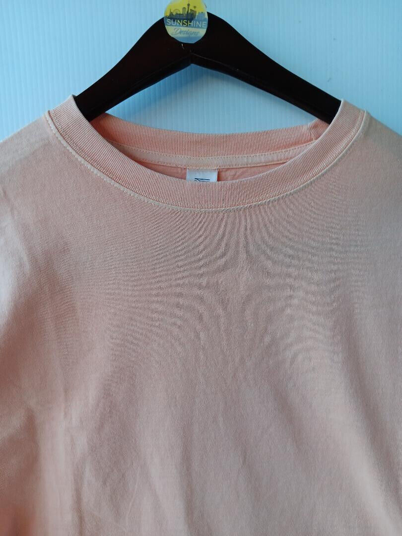 New Unisex Vintage Garment Dyed Cotton Long Sleeve T Shirt Medium