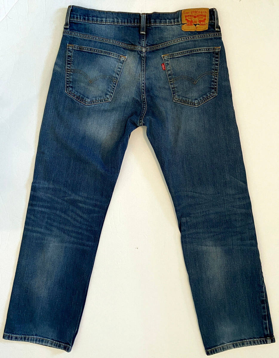 Levis 569 Loose Relaxed Fit Straight Leg Distressed Stretch Jeans