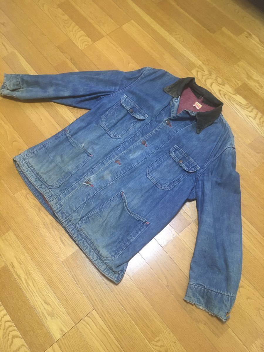 【希少ビンテージ】50s Penny’s PAYDAYデニムカバーオール デニムジャケット USED Levi''s ヘラクレス 送料無料の画像1