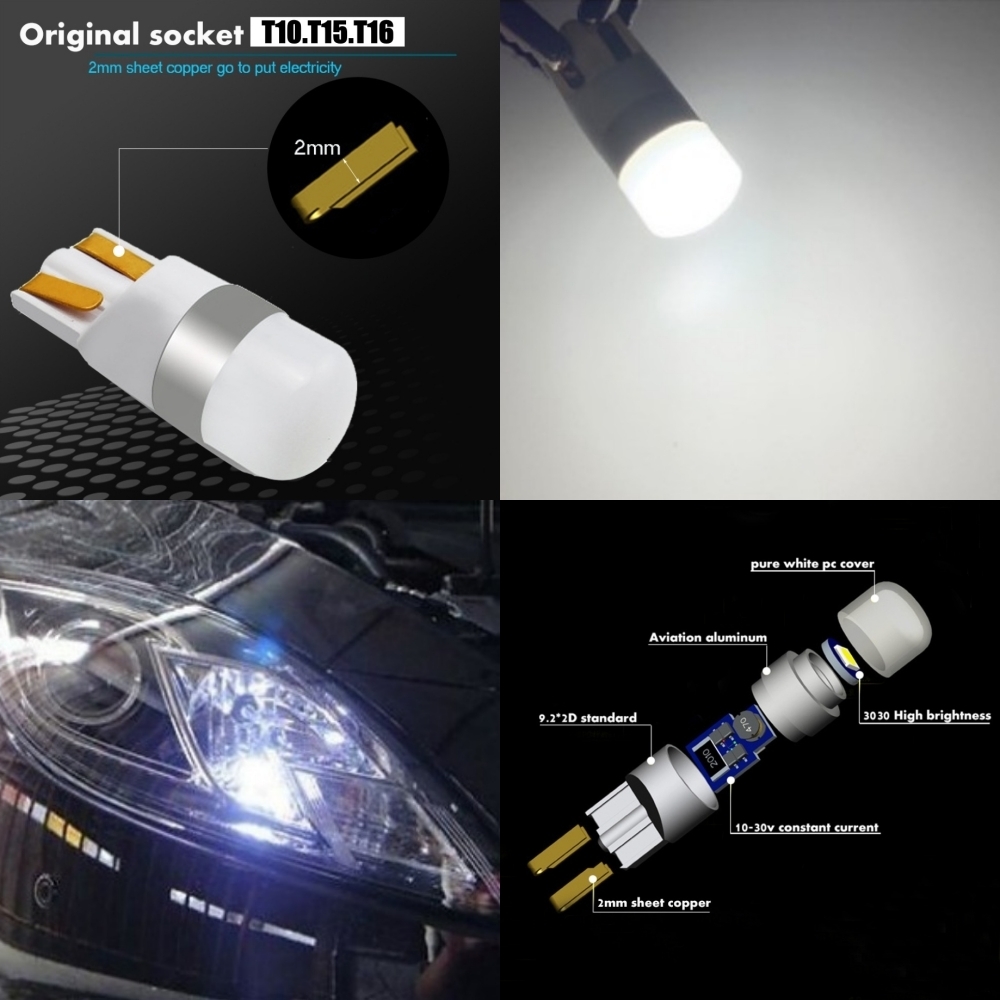 ホワイト LED T10 T15 T16 ウェッジ球 LEDバルブ 2個SET ポジション ルームランプ ナンバー灯 カーテシ スモール_画像5