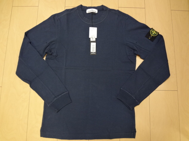 美品正規品 STONE ISLAND／ストーンアイランド 『LOGO BADGE LONG SLEEVE T-SHIRT』長袖Tシャツ／ネイビー／S_画像1