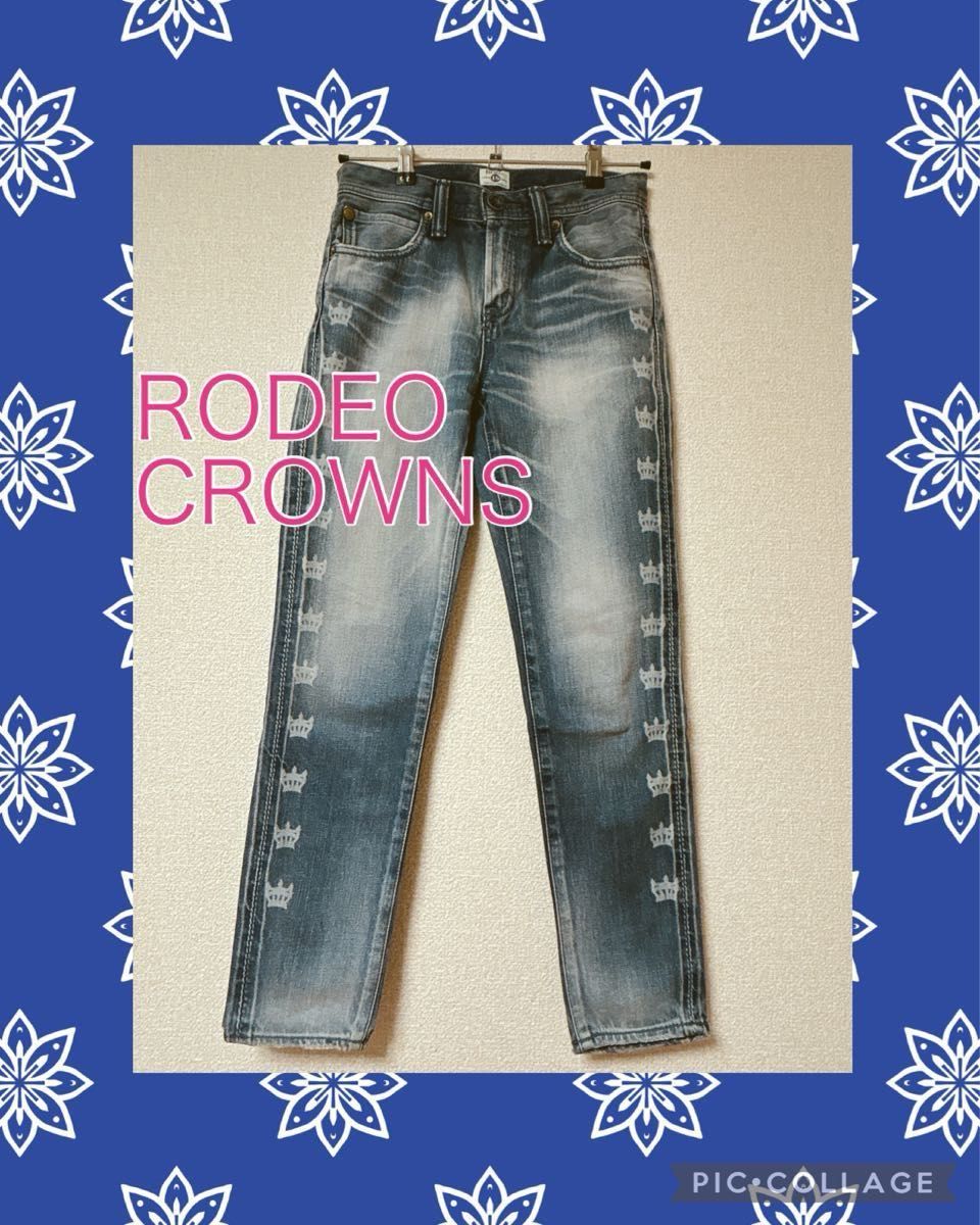 デニムパンツ 未使用 RODEO CROWNS 王冠ロゴ 24 ロデオクラウンズ ジーンズ 