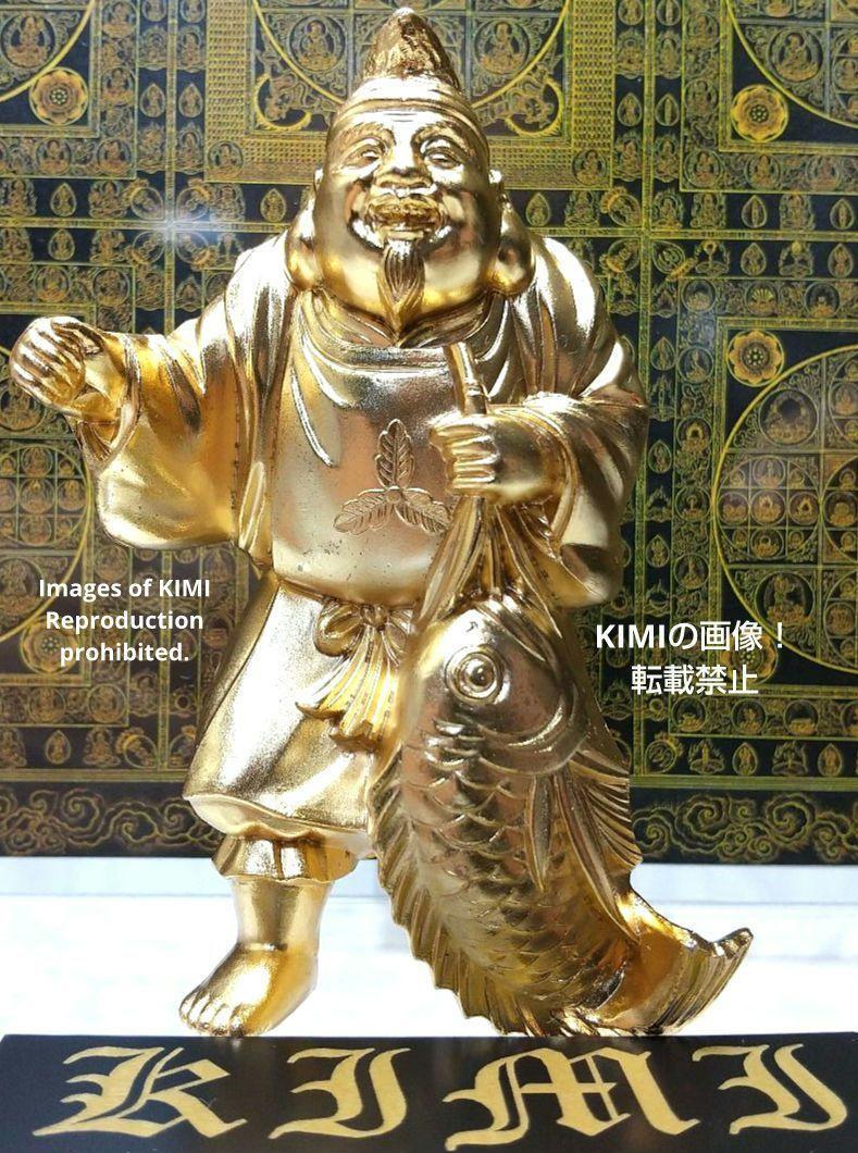 恵比寿 合金製 高さ8.4cm 名仏師 牧田秀雲 原型 仏像 置物 開運七福神 仏像 置物 仏教芸術 Ebisu alloy Shuun Makita Buddhist figurine