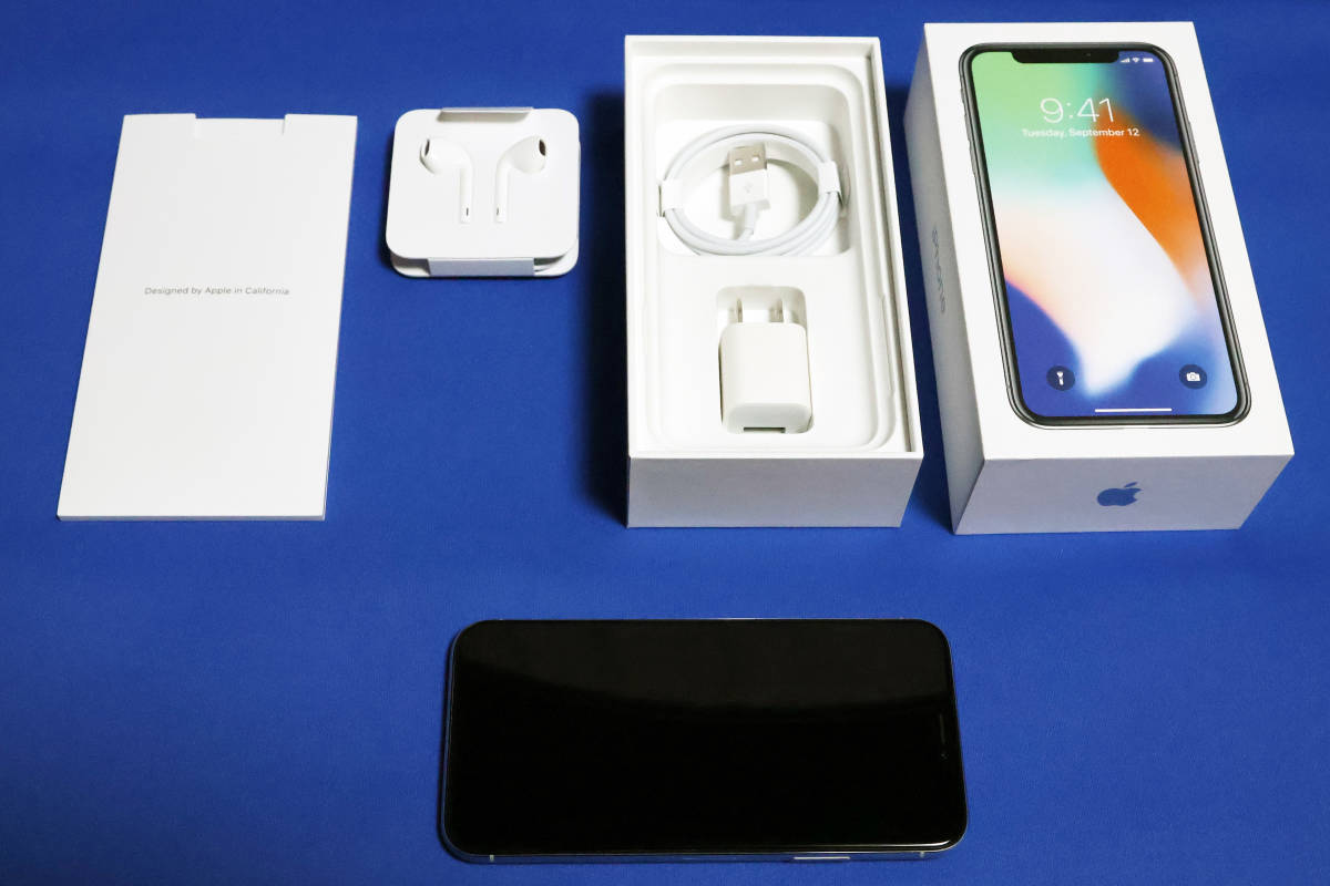 在庫一掃】 Apple iPhone X 256GB Silver SIMフリー 付属品未使用 美品