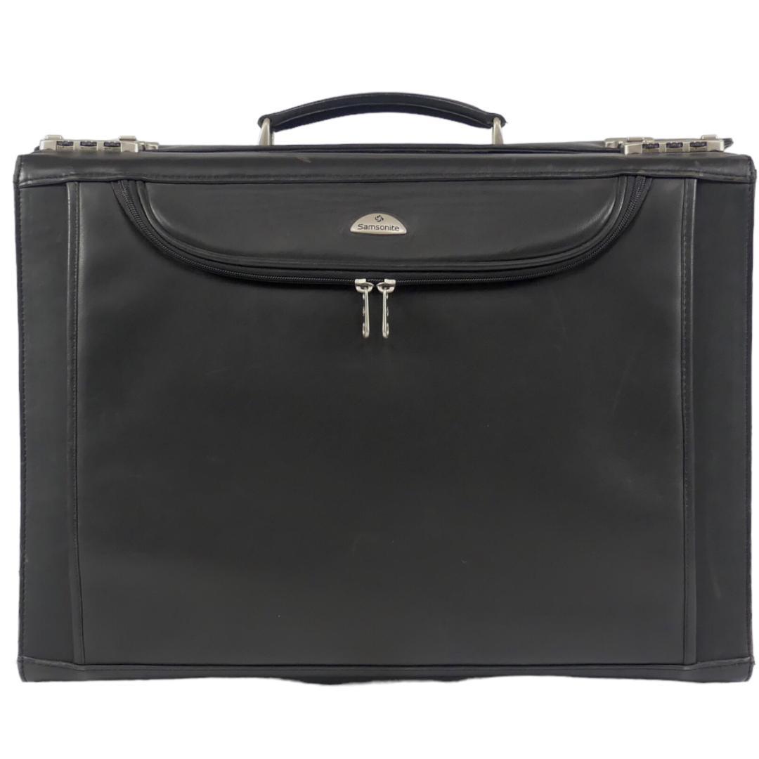 即決☆Samsonite☆レザーパイロットケース サムソナイト メンズ 黒 本