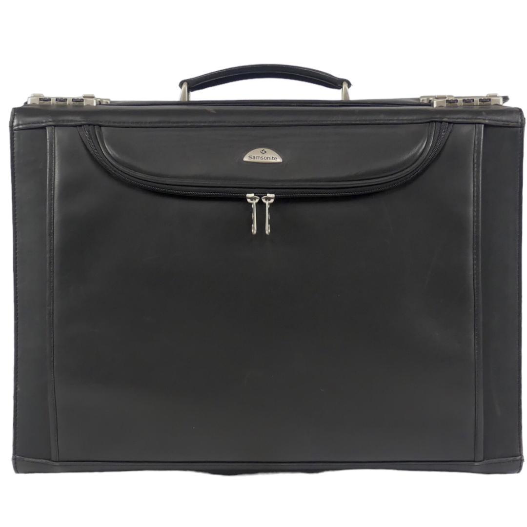  prompt decision *Samsonite* leather Pilot case Samsonite men's black original leather travel bag real leather business bag attache case shoulder 