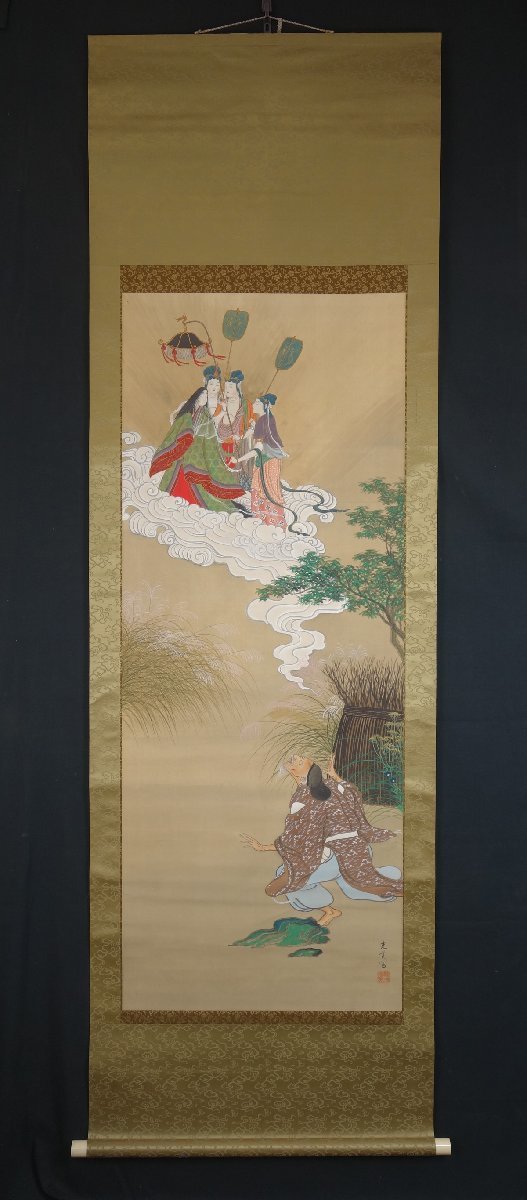 模写】 蔵壷◇『光美 竹取物語図』 1幅 古筆 古文書 古書 日本画 美人