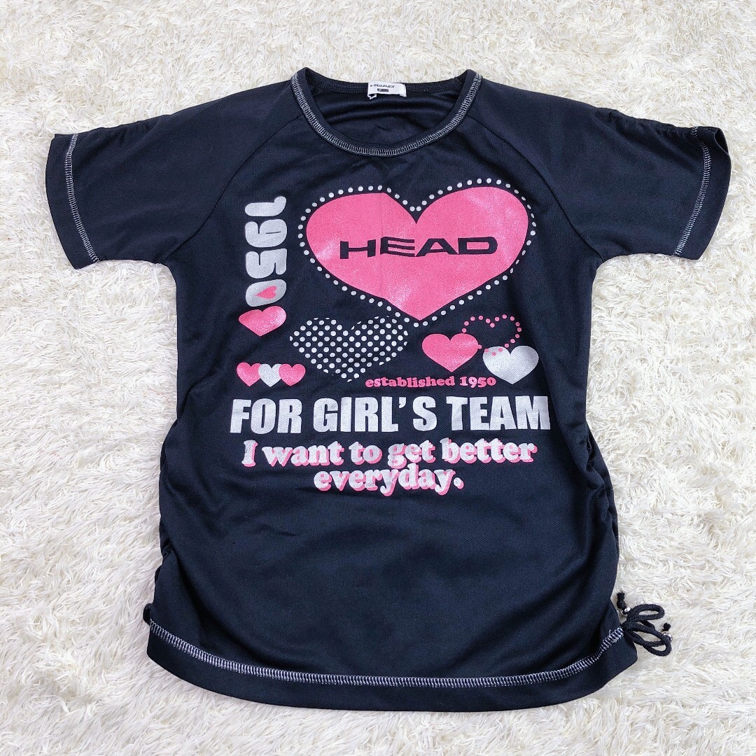 【HEAD/ヘッド】キッズ 子供用 セットアップ 160cm Tシャツ ハーフパンツ 短パン 黒 スポーツ　　Rstore31022_画像2