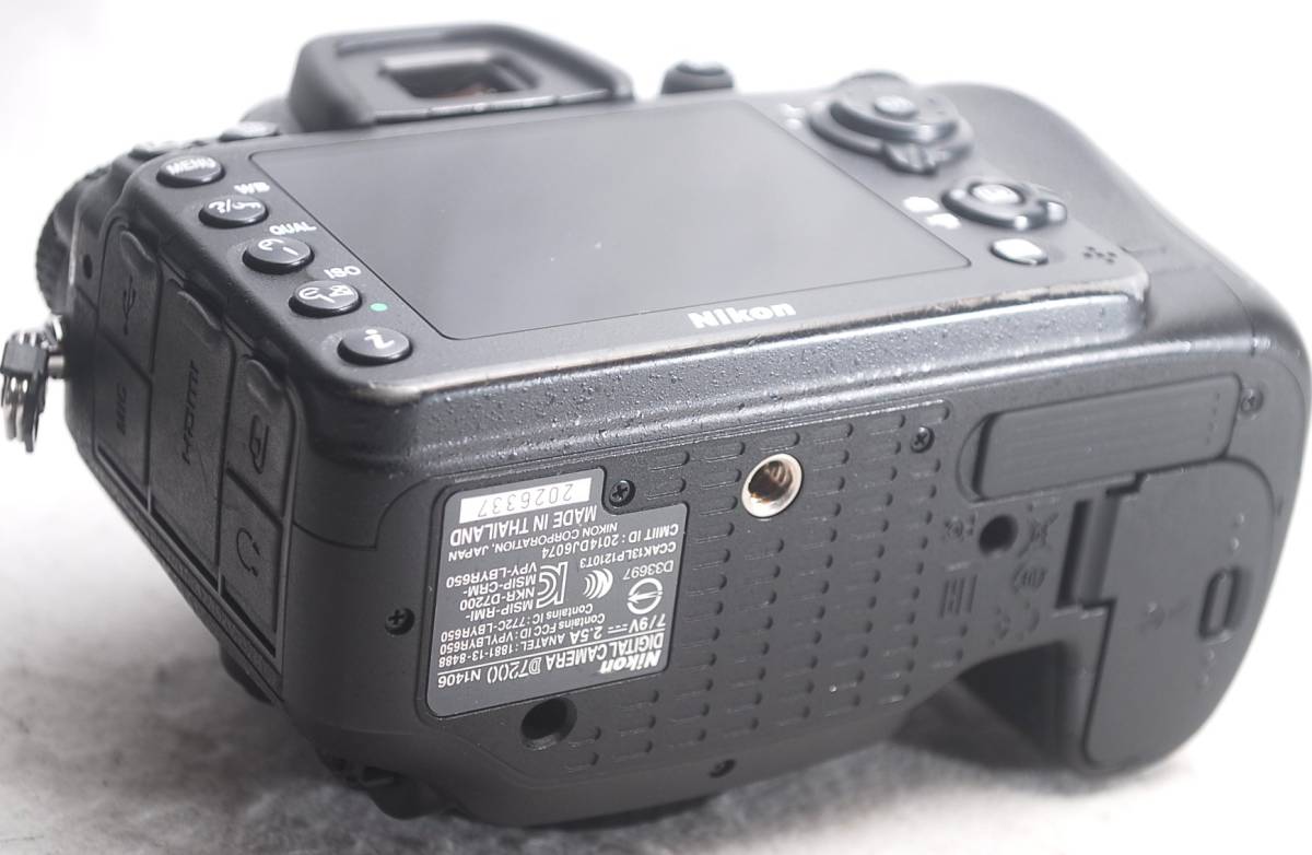 ★極美品！★二コンNikon D7200★元箱 付属品充実♪★絶好調！C398_側面・底面・液晶面・裏面もキレイです♪