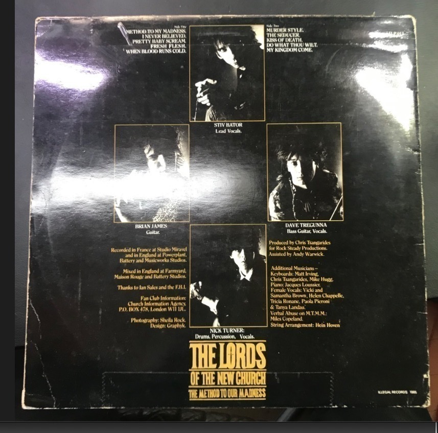 The Lords The Method To Our Madness / Illegal Records 1985 UK // The Lords Of The New Church_画像2