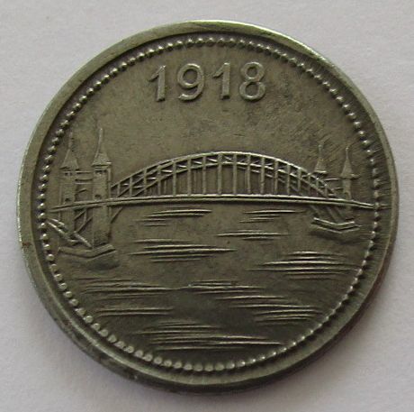 ドイツ ボン 5ペニヒ 1918年 鉄貨 硬貨 ノートゲルト_画像1