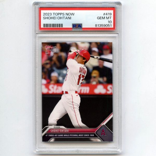 PSA10 GEM MINT 大谷翔平 2023 Topps Now #419 SHOHEI OHTANI PSA鑑定