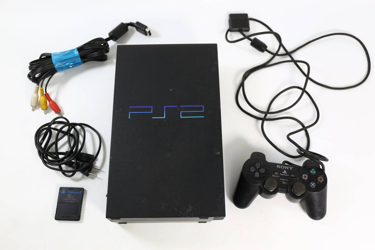 管092905/PlayStation2本体/SCPH-50000 / AVケーブル＆メモリーカード ＆コントローラー　付き/動作確認済_画像1