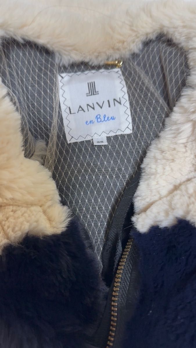 LANVINランバン オンブルー フェイクファーショートジャケットsize38 used ワンオーナー 発売時定価税抜46000円