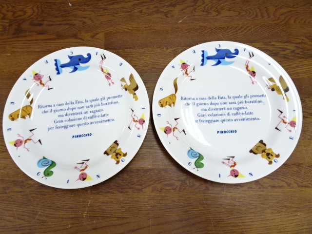 【リチャードジノリ　ピノキオ　お皿　2枚】食器　陶器製　中皿　かわいい　レトロ【C11-1④】20231012_画像2