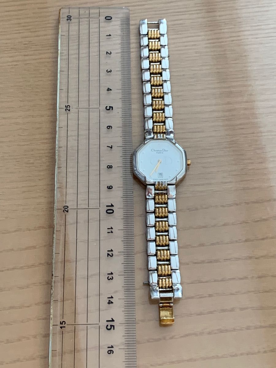 Christian Dior 腕時計　/ クリスチャンディオール D48-203 オクタゴン クォーツ シルバー×ゴールド