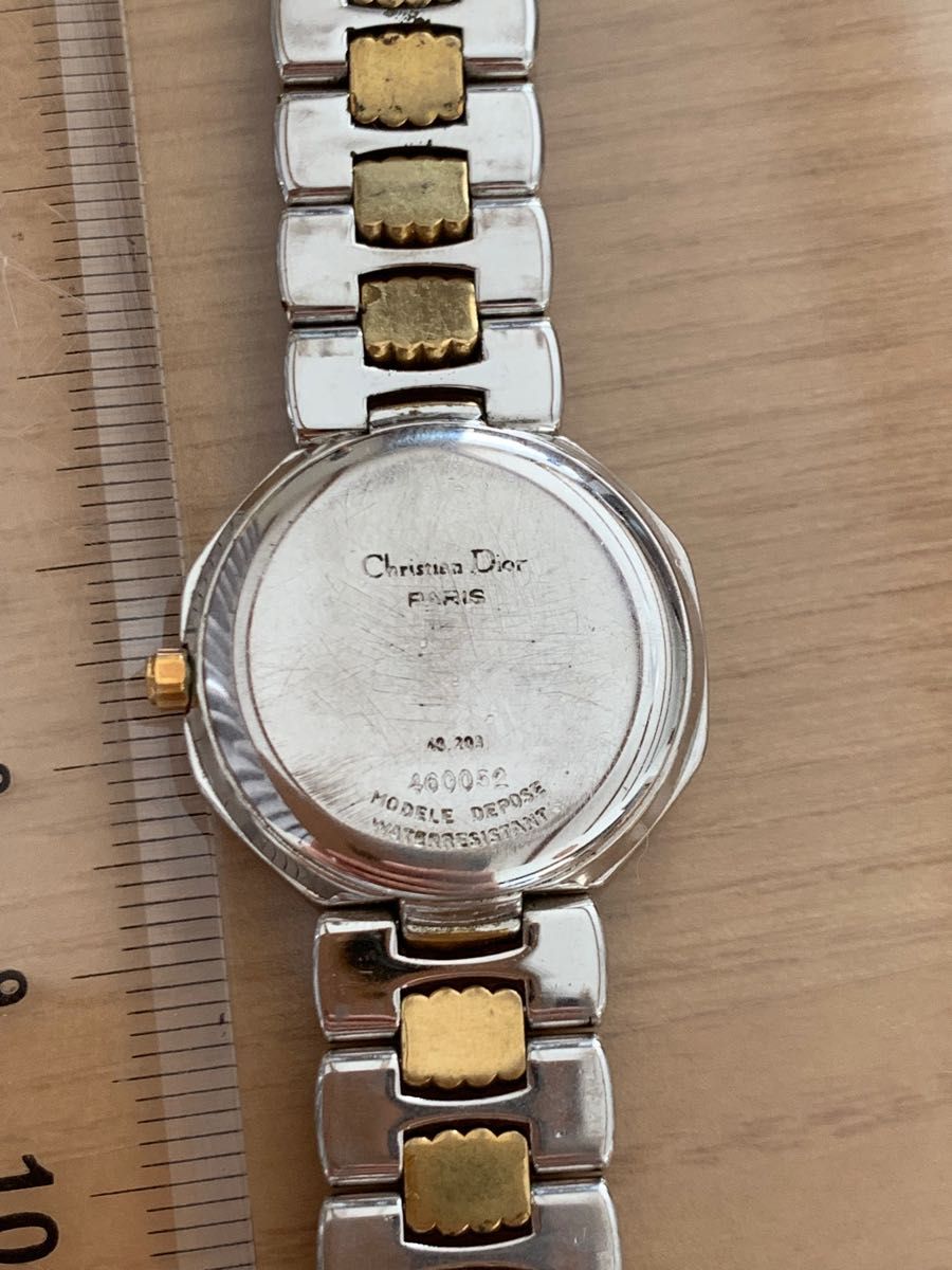 Christian Dior 腕時計　/ クリスチャンディオール D48-203 オクタゴン クォーツ シルバー×ゴールド