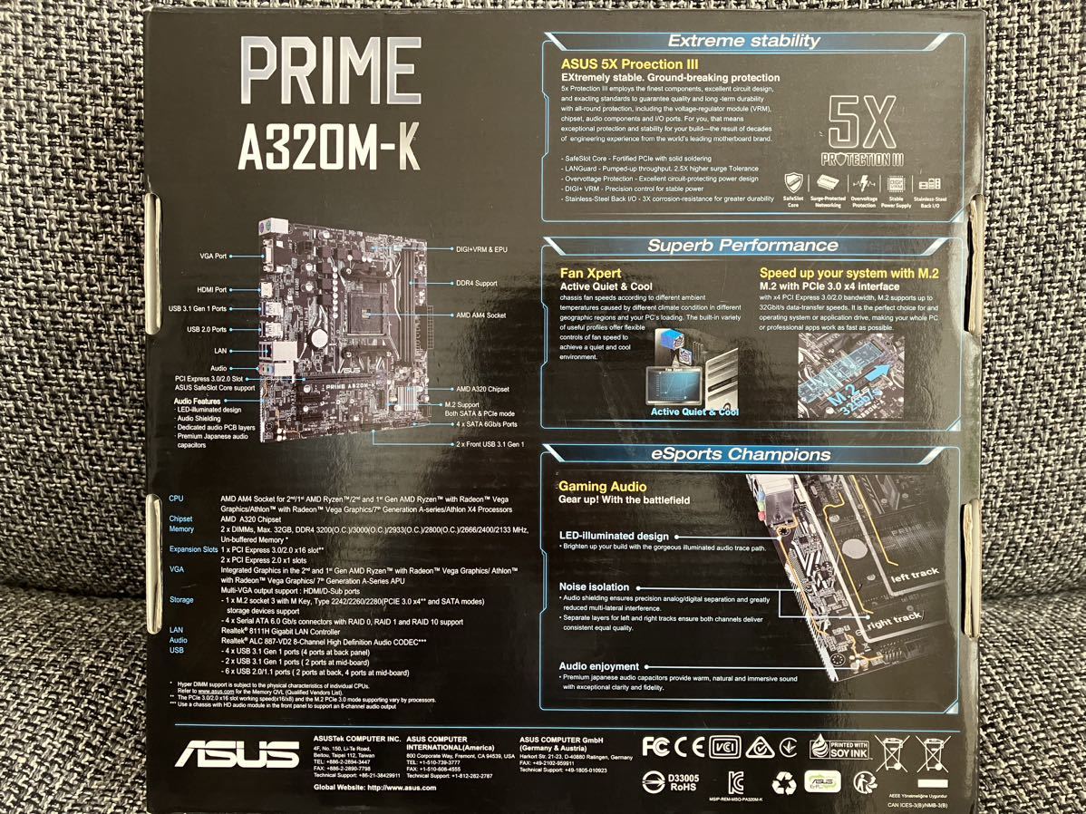 ASUS AMD A320搭載 マザーボード Socket AM4対応 PRIME A320M-K【microATX】_画像4