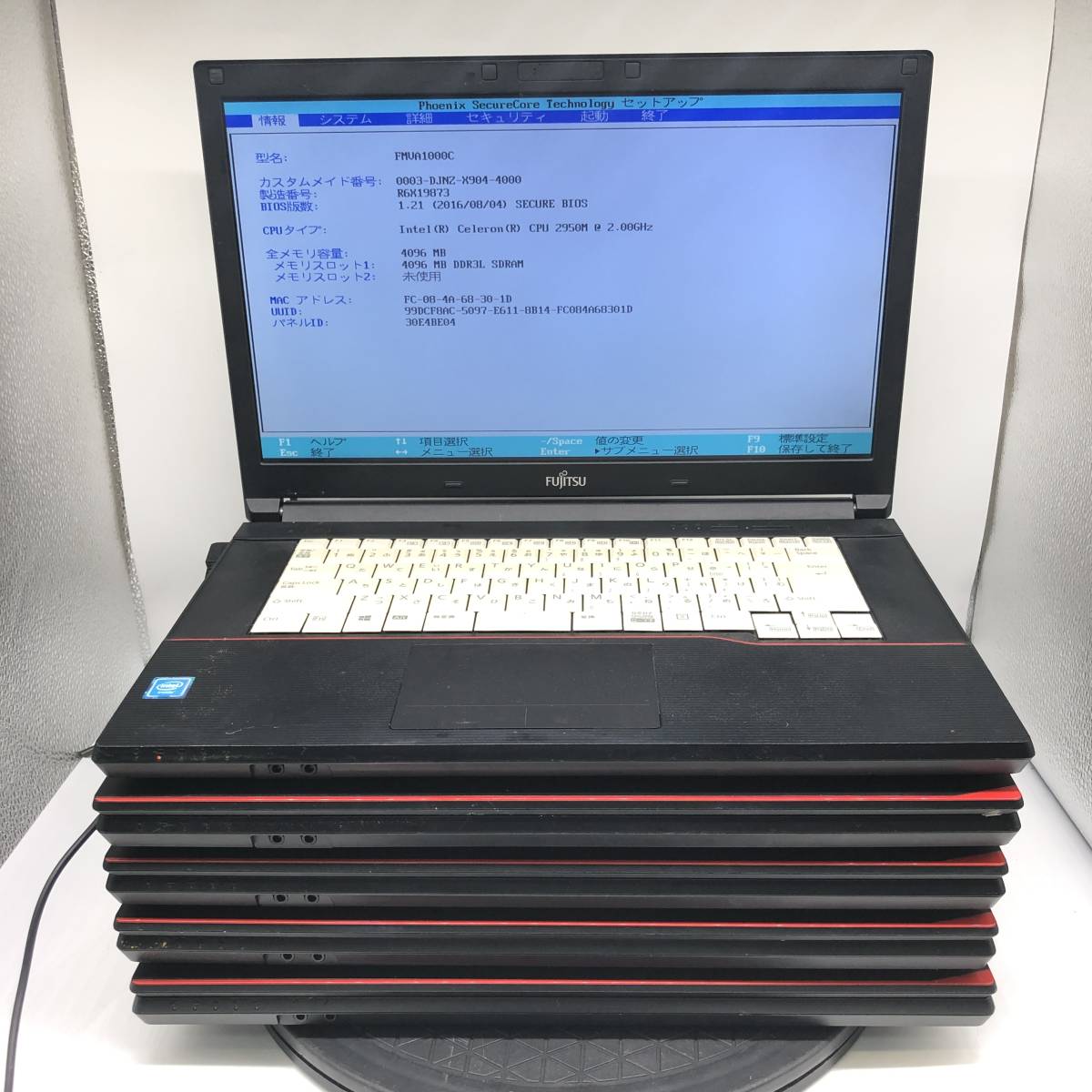 【BIOS可】5台まとめ ジャンク LIFEBOOK A574/M FMVA1000C CPU Celeron 2950M メモリ4GB HDD320GB OSなし 中古 PC ノートパソコン セット 5_画像1