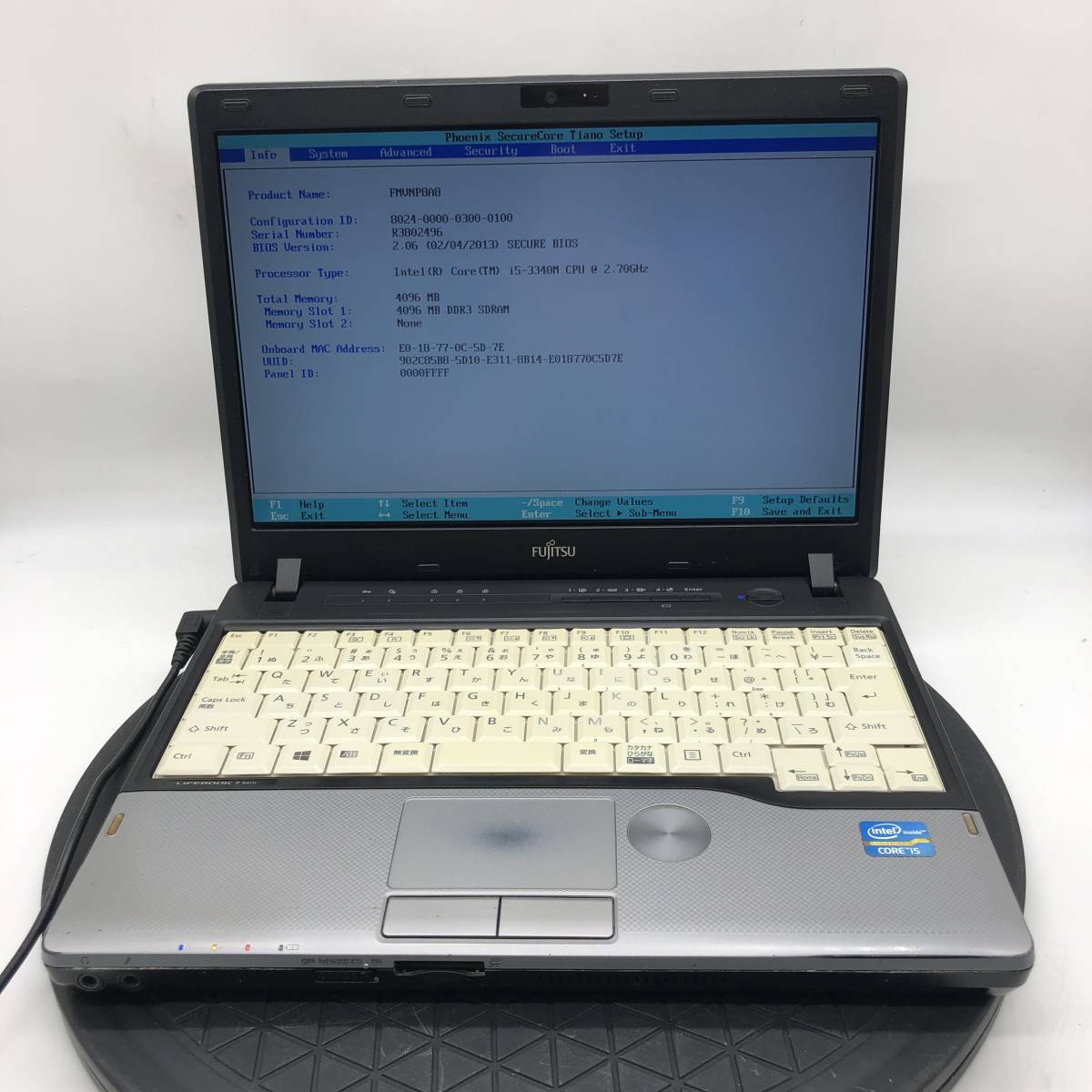 【BIOS可】ジャンク 富士通 ライフブック LIFEBOOK P772/G FMVNP8A8 CPU Core i5-3340M RAM4GB HDD SSDなし 中古 PC ノートパソコン 基盤 2_画像1