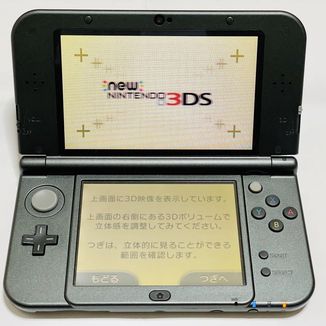 New ニンテンドー 3DS LL本体 RED-001 メタリックブラック 初期化 動作