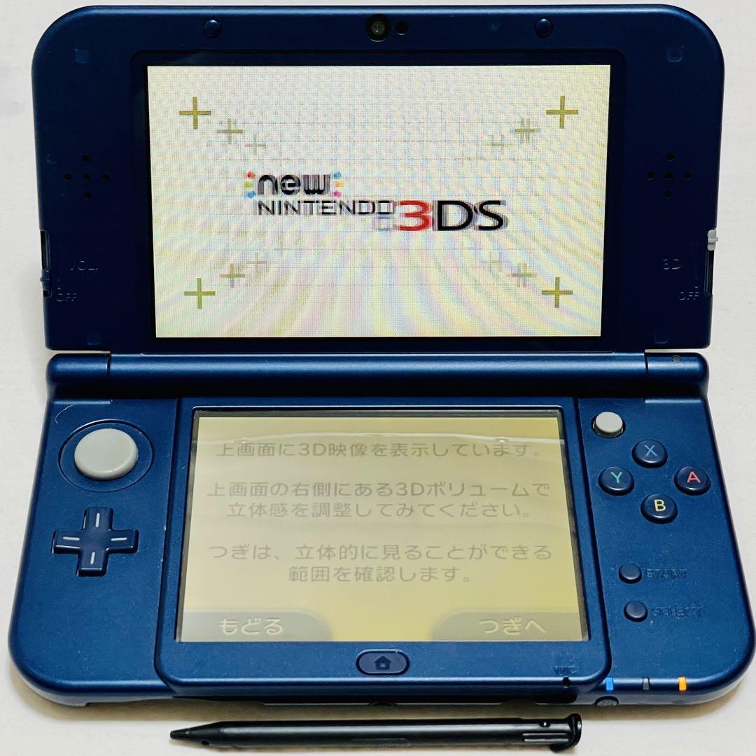 1円スタート！少々難あり【中古】New ニンテンドー 3DS LL 本体 メタリックブルー 動作確認済 現状品 任天堂 Nintendo 031 送料無料 一円_画像1