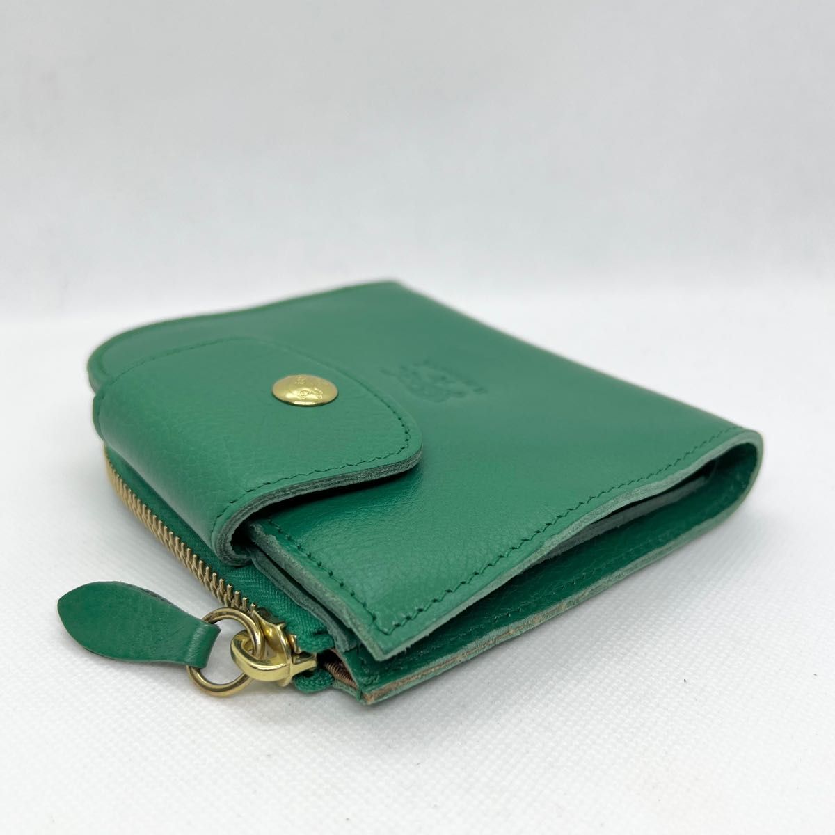 新品未使用】イルビゾンテ 二つ折り財布 エメラルド（グリーン
