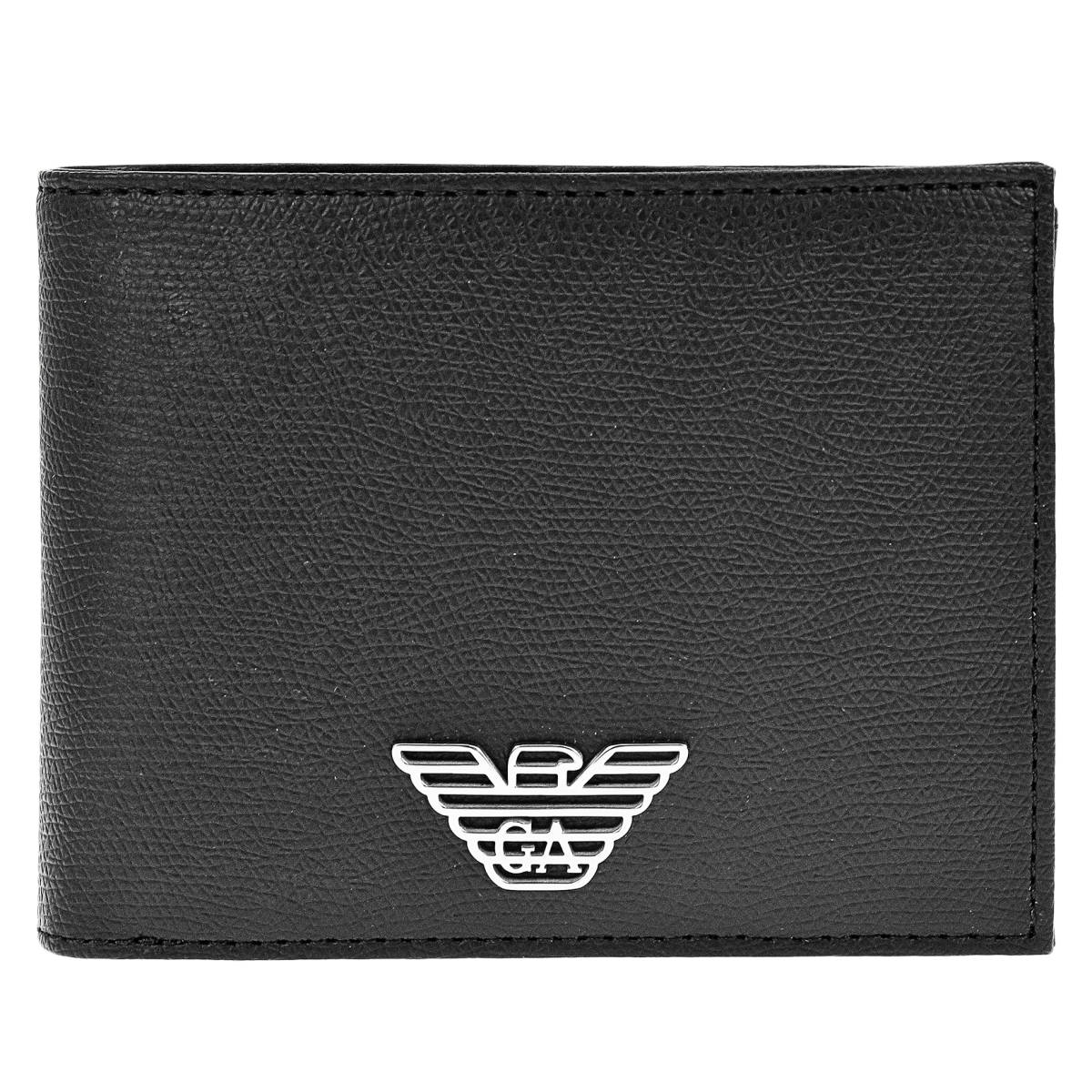 ◆EMPORIO ARMANI エンポリオアルマーニ◆ 二つ折り財布 財布 メンズ アウトレット ブラック ポリエステル 送料無料 Y4R165-YLA0E 81072の画像1