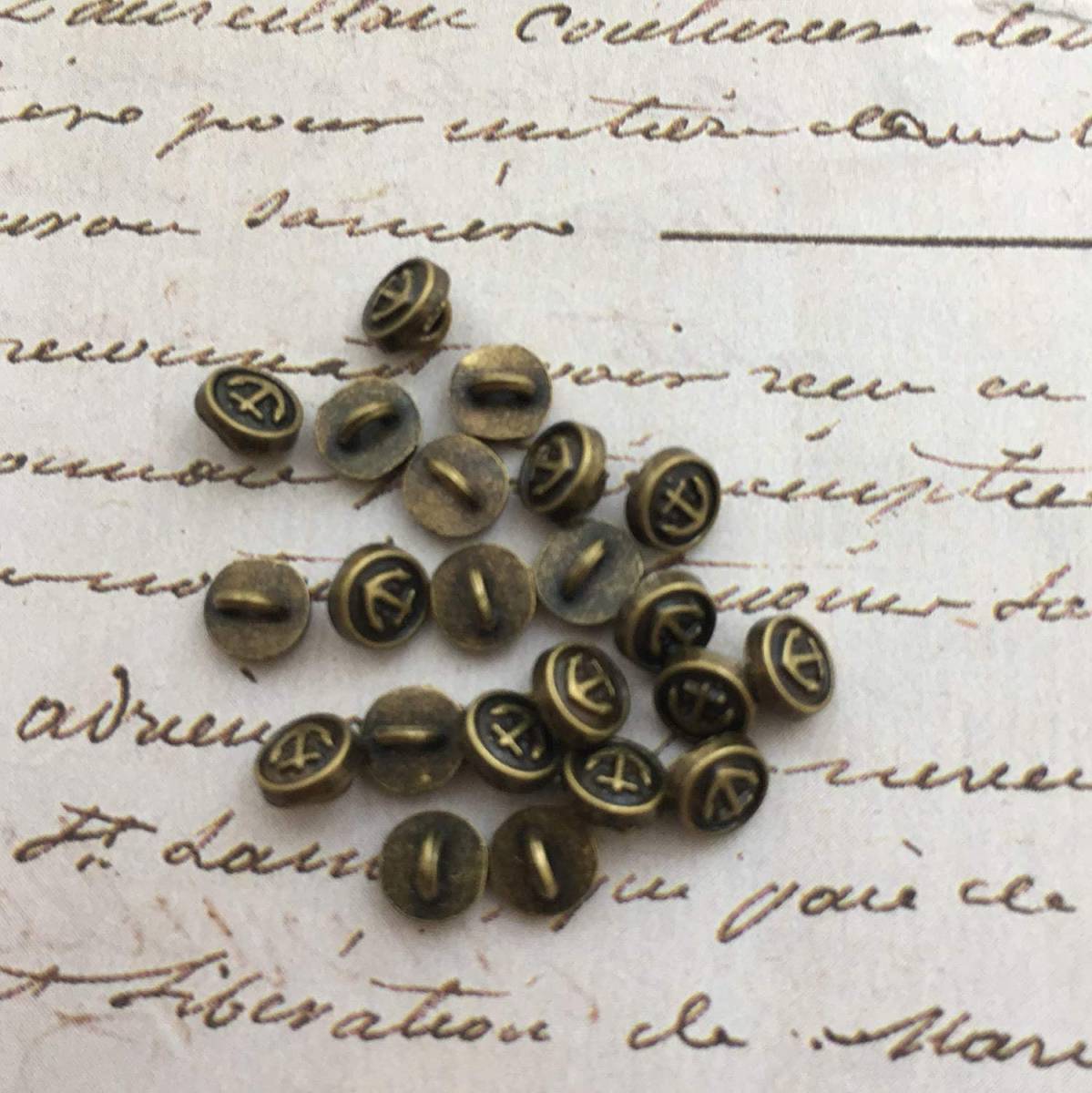  bronze color approximately 5mm marine * squid li circle button 20 piece ultimate small smaller handmade materials deco raw materials doll for doll for 37