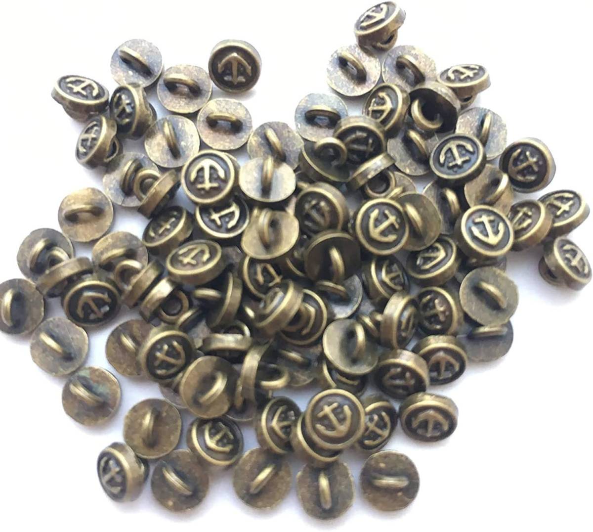  bronze color approximately 5mm marine * squid li circle button 20 piece ultimate small smaller handmade materials deco raw materials doll for doll for 37