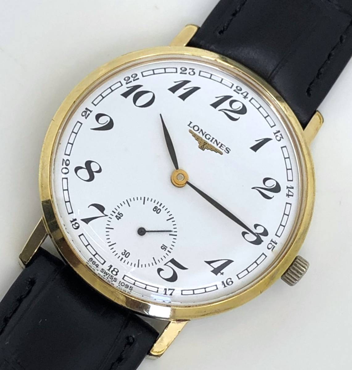 ◆時計(サ60)◆『WH-7923』★LONGINES(ロンジン)★864.1095★ラウンド・スモセコ アラビアウォッチ★WAR/SS★稼働品★